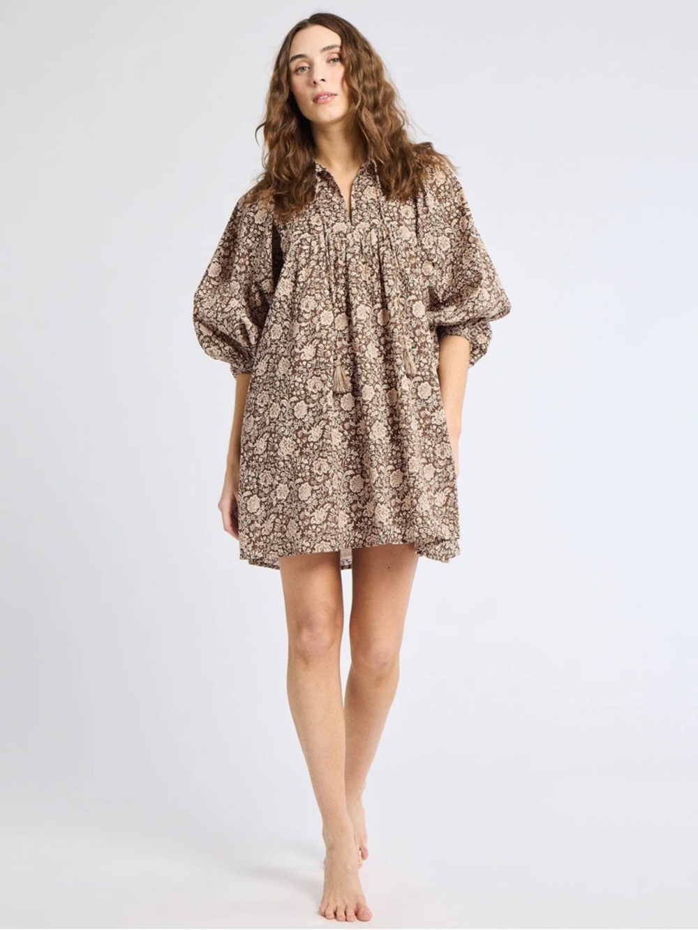DAISY DRESS IN COCOA FLORAL